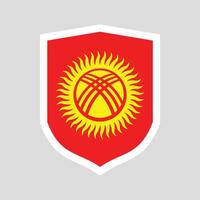 Kyrgyzstan Flag in Shield Shape Frame vector
