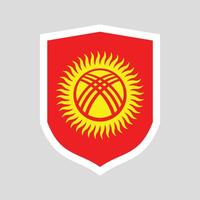 Kyrgyzstan Flag in Shield Shape Frame vector