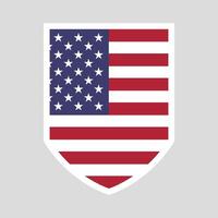 United States Flag in Shield Shape Frame vector