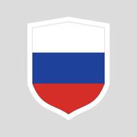 Russia Flag in Shield Shape Frame vector