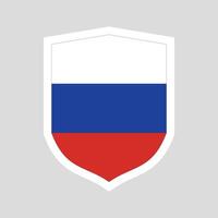 Russia Flag in Shield Shape Frame vector