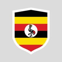 Uganda Flag in Shield Shape Frame vector