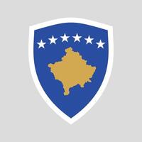 Kosovo Flag in Shied Shape Frame vector