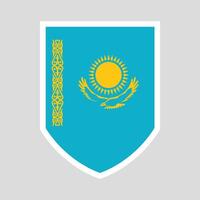 Kazakhstan Flag in Shield Shape Frame vector