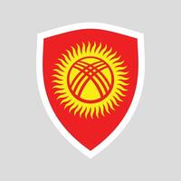 Kyrgyzstan Flag in Shield Shape Frame vector