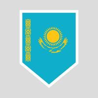 Kazakhstan Flag in Shield Shape Frame vector