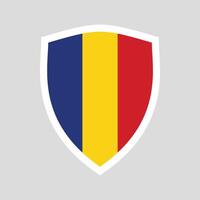 Romania Flag in Shield Shape Frame vector