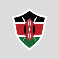 Kenya Flag in Shield Shape Frame vector