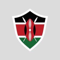 Kenya Flag in Shield Shape Frame vector