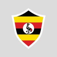 Uganda Flag in Shield Shape Frame vector