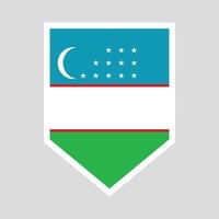 Uzbekistan Flag in Shield Shape frame vector