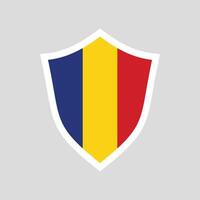 Romania Flag in Shield Shape Frame vector