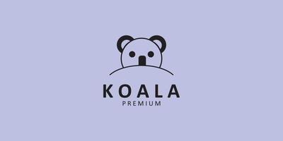 koala line art logo icon illustration minimalist design vector