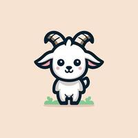 Cute Goat Cartoon Character Designs and Educational Materials vector