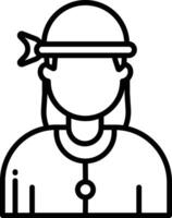 Sailor woman outline illustration vector
