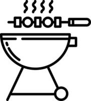 Barbecue outline illustration vector