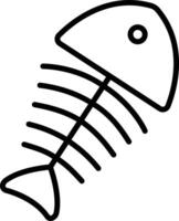 Fish bone outline illustration vector