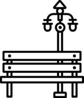 bench outline illustration vector