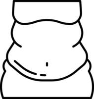 Fat belly outline illustration vector