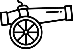 Cannon outline illustration vector
