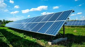 Solar Panel on a Solar Farm on Bright Day photo