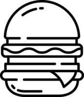 flying hamburger outline illustration vector