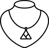 Necklace outline illustration vector