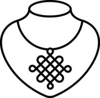 Necklace outline illustration vector