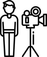 Cameraman outline illustration vector