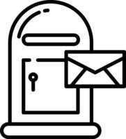 Mailbox outline illustration vector