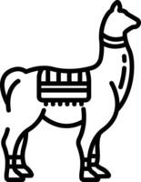 Llama outline illustration vector