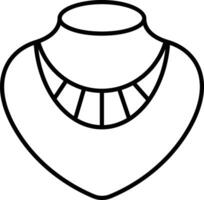 Necklace outline illustration vector