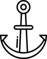 Anchor outline illustration vector