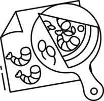 prawn pizza outline illustration vector