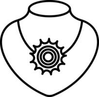 Necklace outline illustration vector