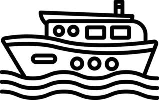 Boat House outline illustration vector