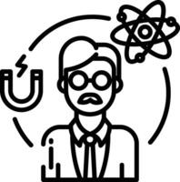 Physicist outline illustration vector