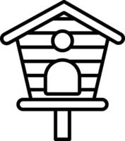 Bird House outline illustration vector