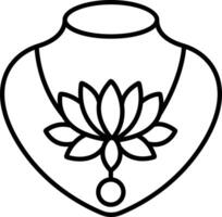 Necklace outline illustration vector