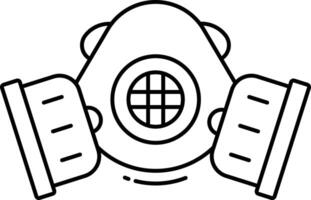 Gas Mask outline illustration vector