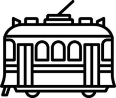 Tram outline illustration vector