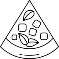 cheese pizza slice outline illustration vector