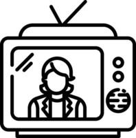 TV news outline illustration vector