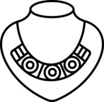 Necklace outline illustration vector