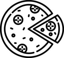 Pizza outline illustration vector