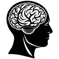 Unlocking Insights Human Head Brain Illustrations vector