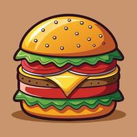 Burger with Cheese Illustration for Mouthwatering Designs vector