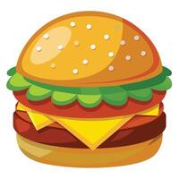 Burger with Cheese Illustration for Mouthwatering Designs vector