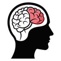 Unlocking Insights Human Head Brain Illustrations vector