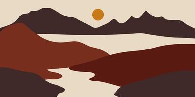 Abstract mountain landscape illustration vector